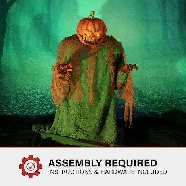 Haunted Hill Farm 4-ft Freestanding Talking Lighted Scarecrow Animatronic