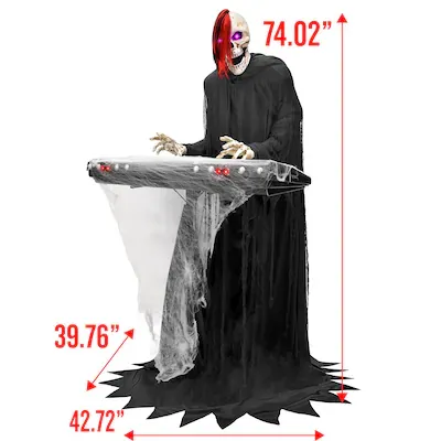 6-ft Bluetooth Reaper Band LED Keyboard Player Animatronic