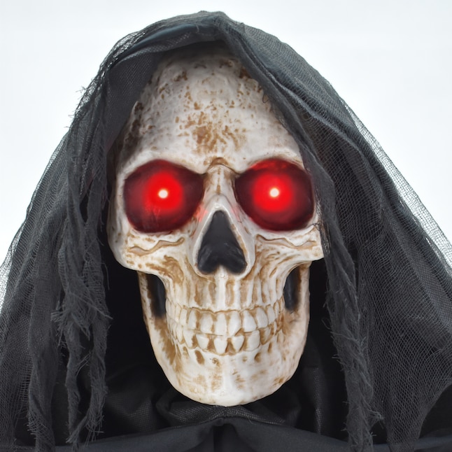 Haunted Living 6-ft Bluetooth Reaper Band LED Guitar Player Animatronic