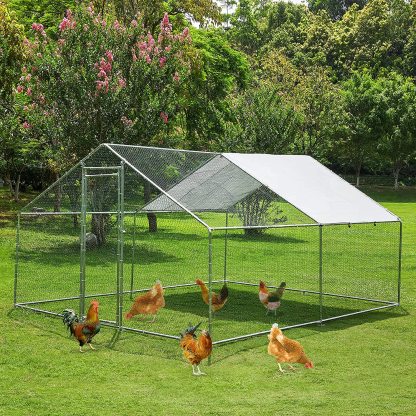 [Home&Garden]Extra Large Metal Chicken Coop Walkin Poultry Cage Rabbits Habitat Cage