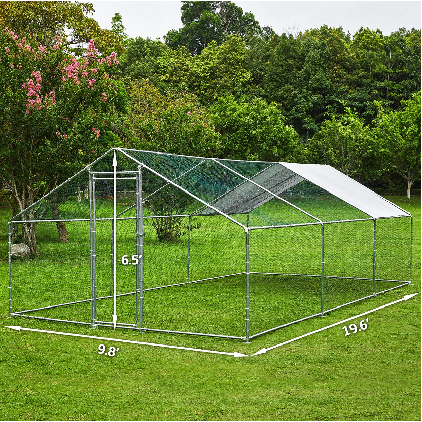 [Home&Garden]Extra Large Metal Chicken Coop Walkin Poultry Cage Rabbits Habitat Cage