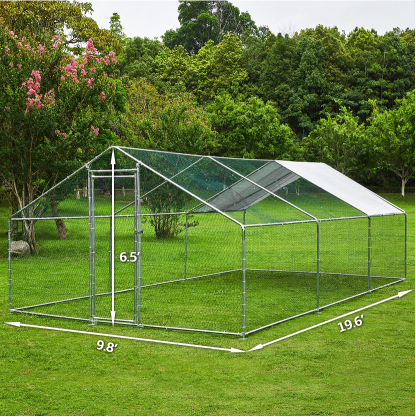 [Home&Garden]Extra Large Metal Chicken Coop Walkin Poultry Cage Rabbits Habitat Cage