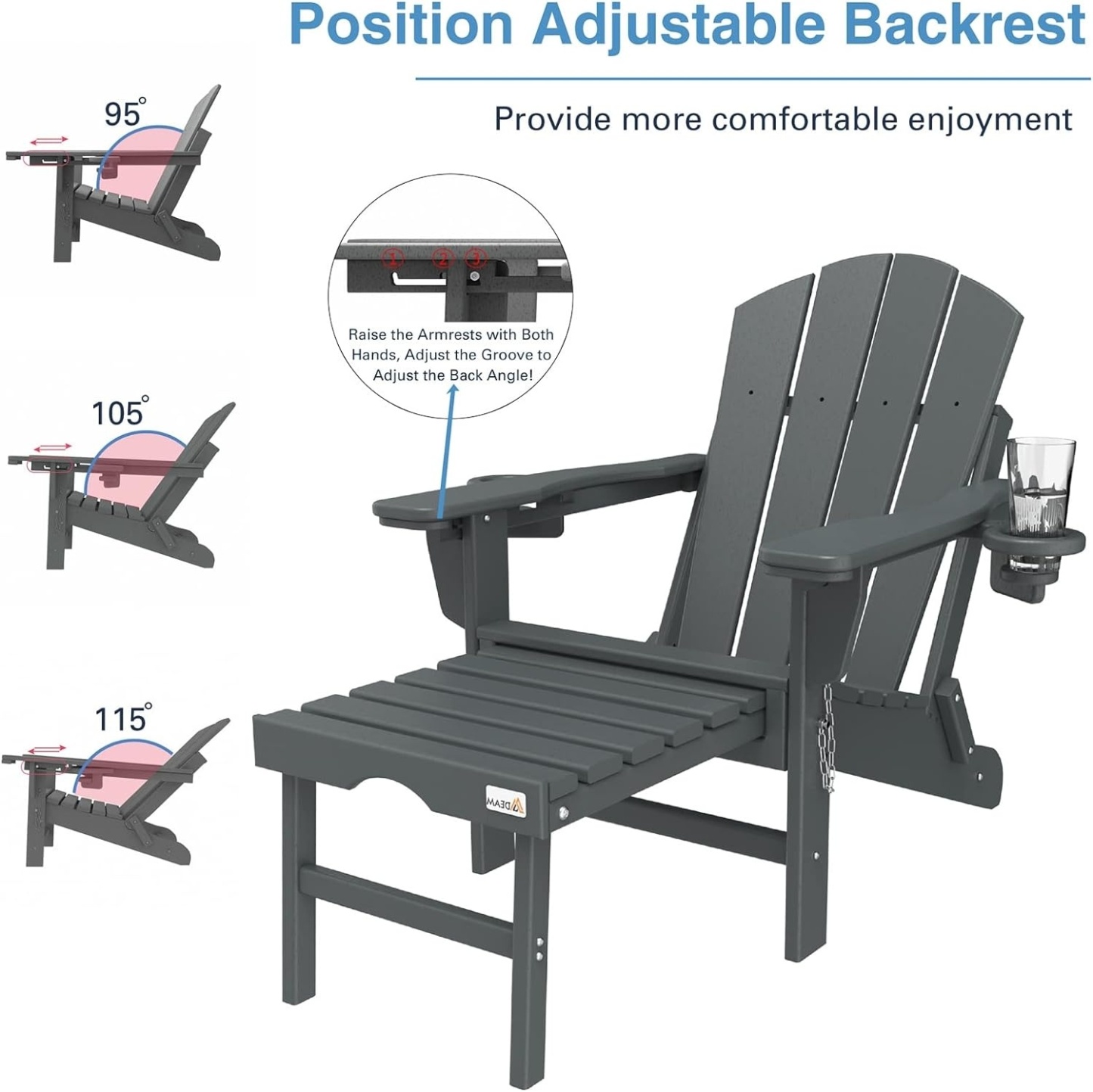 Last Day Clearance Sale=⛱️Mdeam Folding Outdoor Adirondack Chairs Weather Resistant for Patio