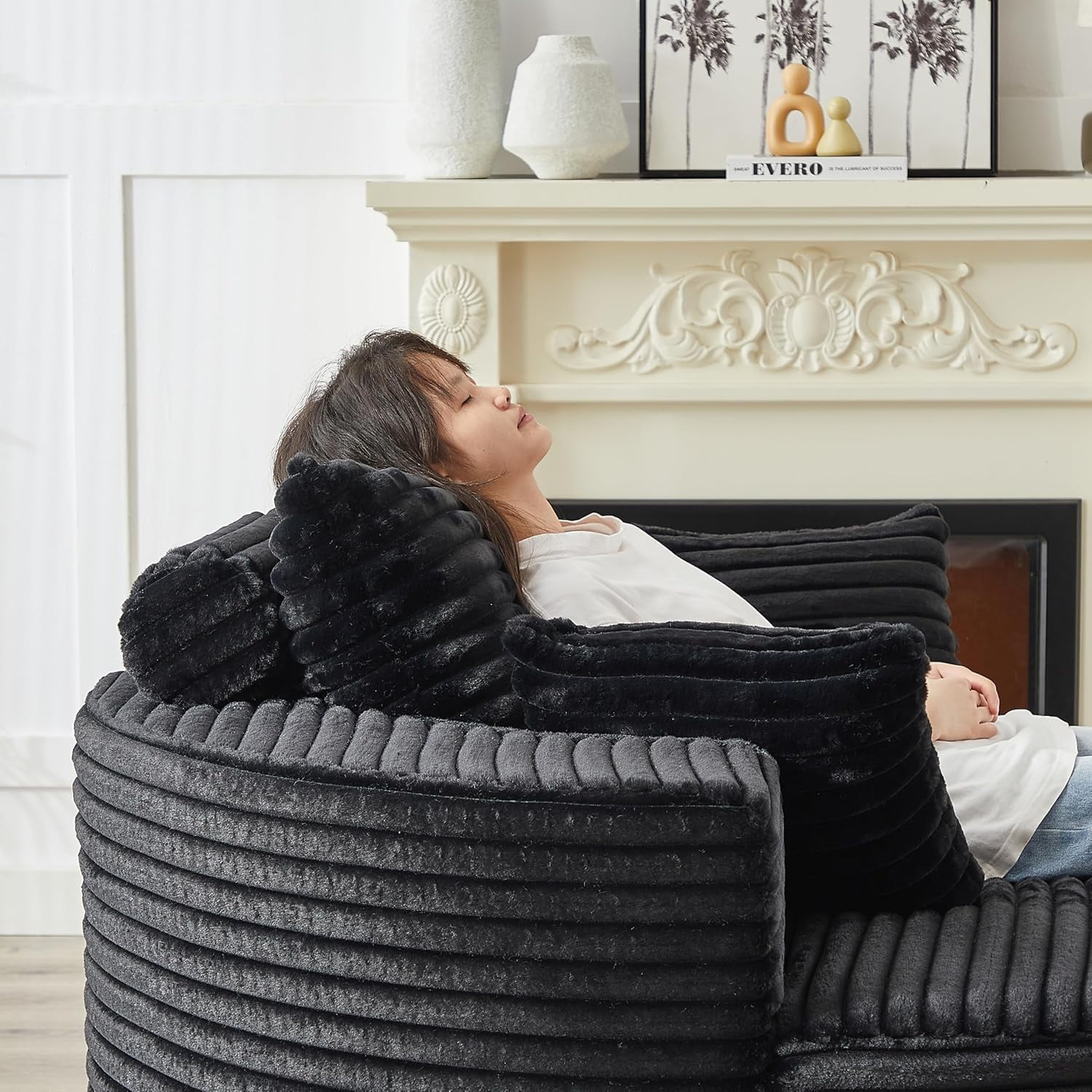 Limited Clearance Sale - 59" O-Shape Modular Couch, Plush Corduroy Fabric, No Assembly Required