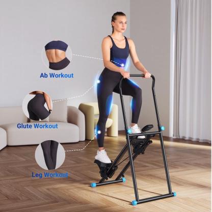 Stair Stepper with Handlebar for Full-Body Workout, 300LBS Capacity,  Compact Cardio Climber Exercise Machine with Adjustable Pedals, Vertical Climber for Home Gym, OutdoorFun