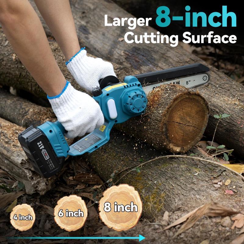 2 in 1 Cordless Pole Saw & Mini Chainsaw with 2 Batteries