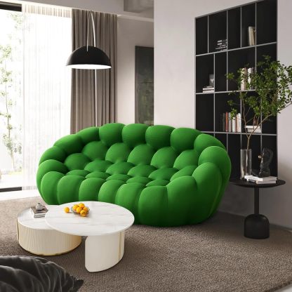 🎉74.8'' Modern Loveseat Sofa, 2 Seater Mesh Fabric Love Seat Floor Sofa