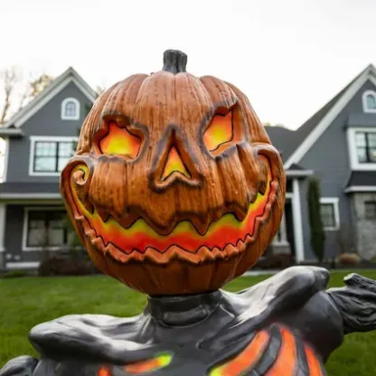 [Copy]New! 5ft Pumpkin Skeleton Black Light Reactive Ground Breaker