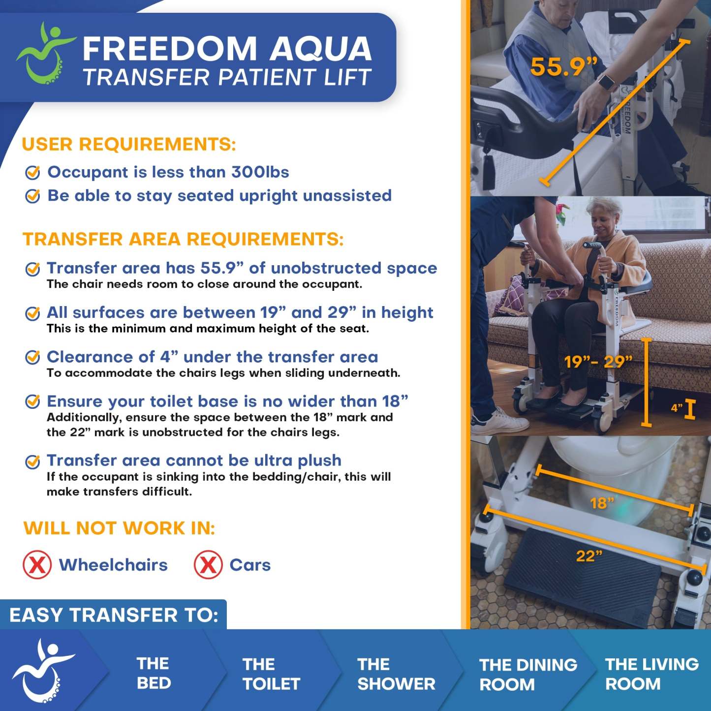 Freedom Aqua Patient Transfer Lift