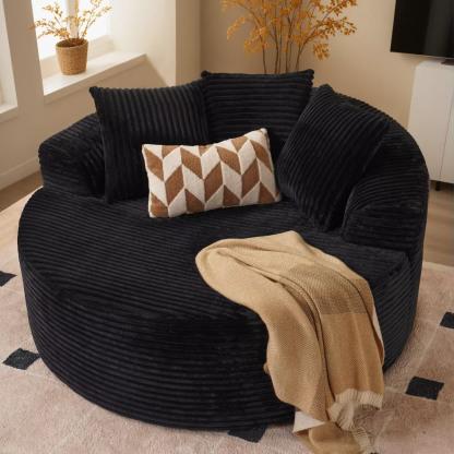 Limited Clearance Sale - 59" O-Shape Modular Couch, Plush Corduroy Fabric, No Assembly Required