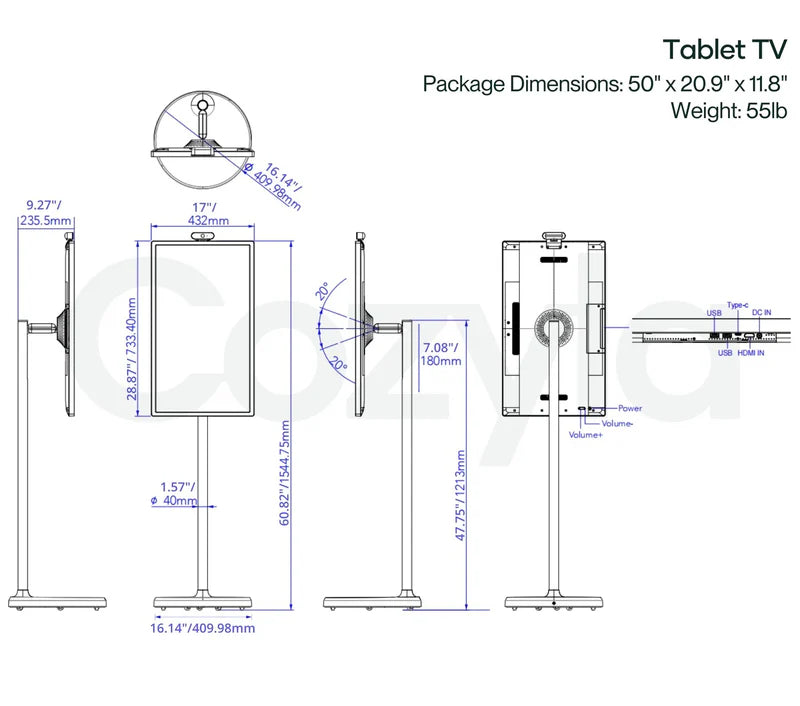 Portable mobile HDTV 4K Ultra HD