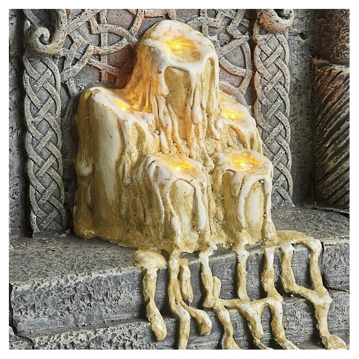 Tombstone with Melting Candles