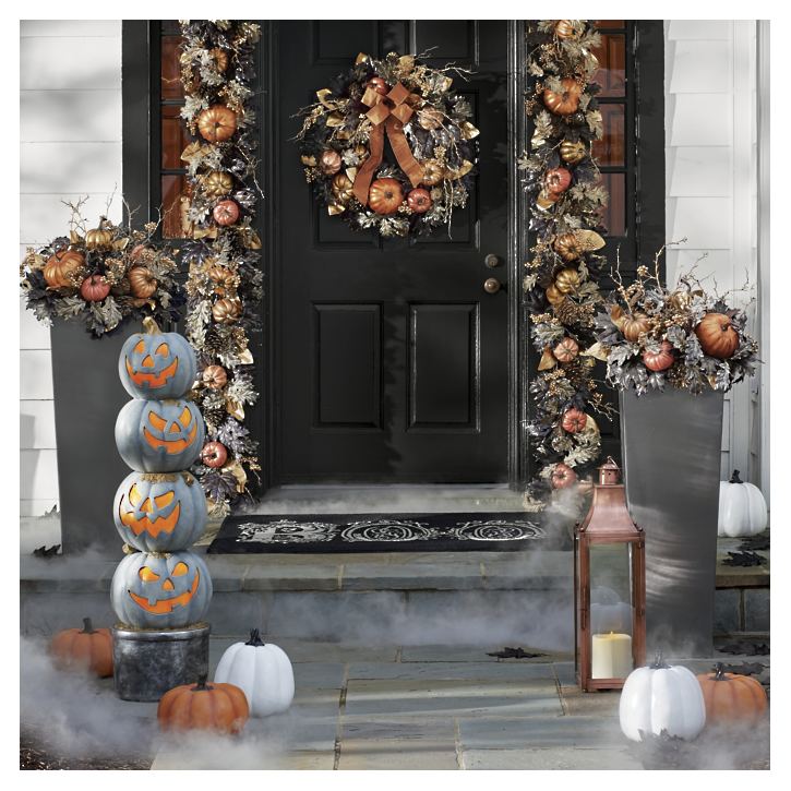 Pre-lit Jack-O-Lantern Topiary
