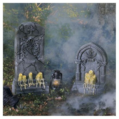 Tombstone with Melting Candles