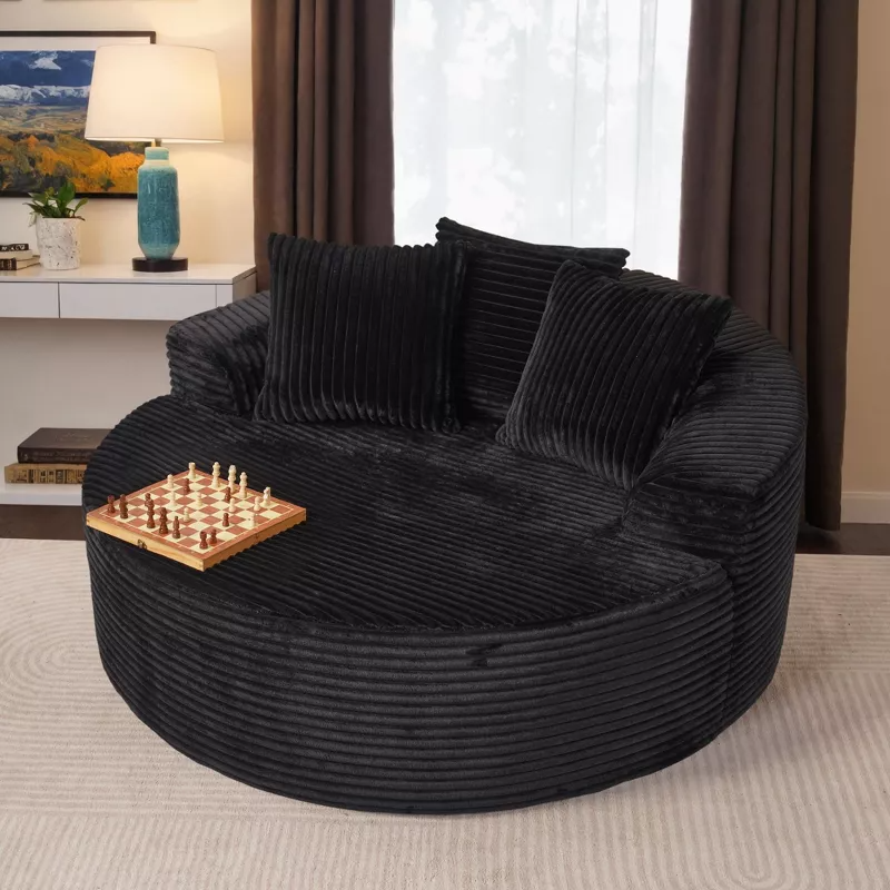 Limited Clearance Sale - 59" O-Shape Modular Couch, Plush Corduroy Fabric, No Assembly Required