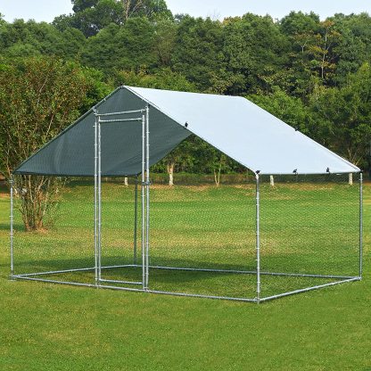 [Home&Garden]Extra Large Metal Chicken Coop Walkin Poultry Cage Rabbits Habitat Cage