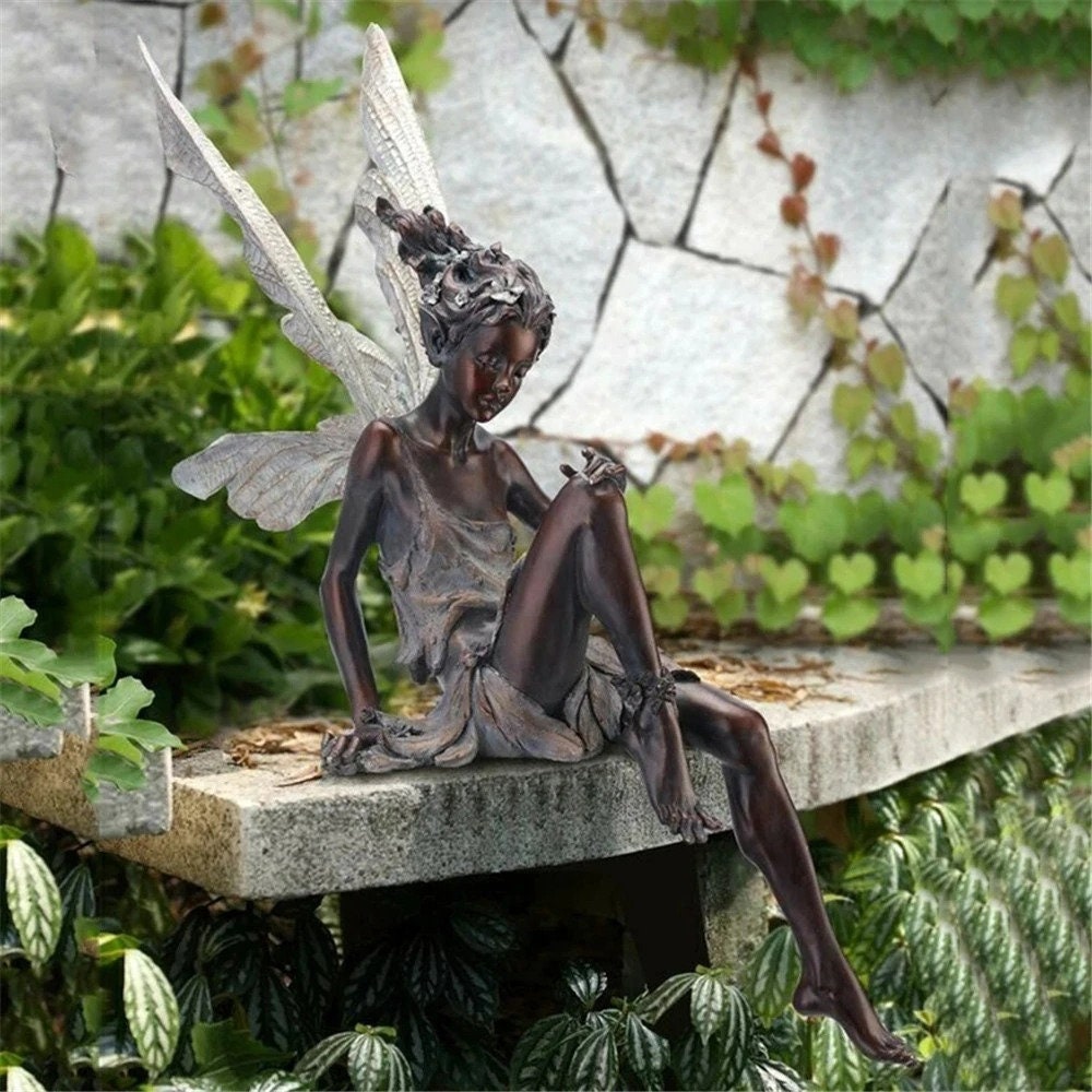 ( 2025 HOT SALE  )Garden Fairy Statue Goddess Angel Sitting Fairy Statue