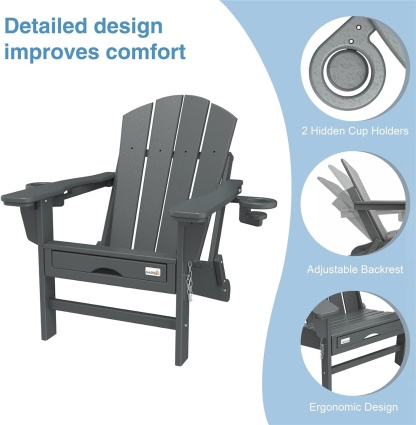 Last Day Clearance Sale=⛱️Mdeam Folding Outdoor Adirondack Chairs Weather Resistant for Patio