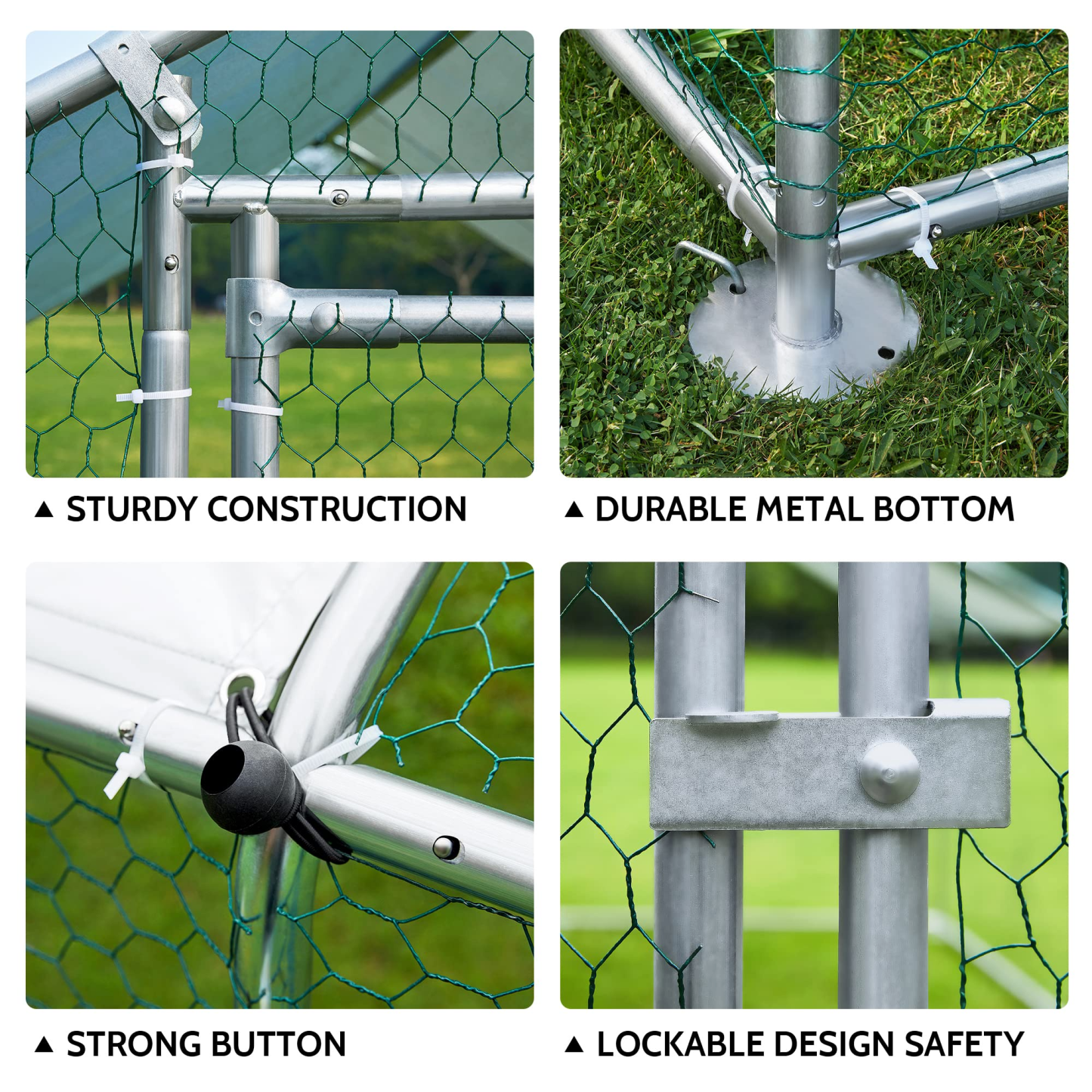 [Home&Garden]Extra Large Metal Chicken Coop Walkin Poultry Cage Rabbits Habitat Cage