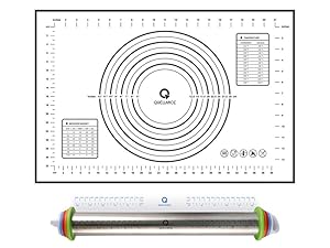 Stainless Steel Rolling Pin with Pastry Mat