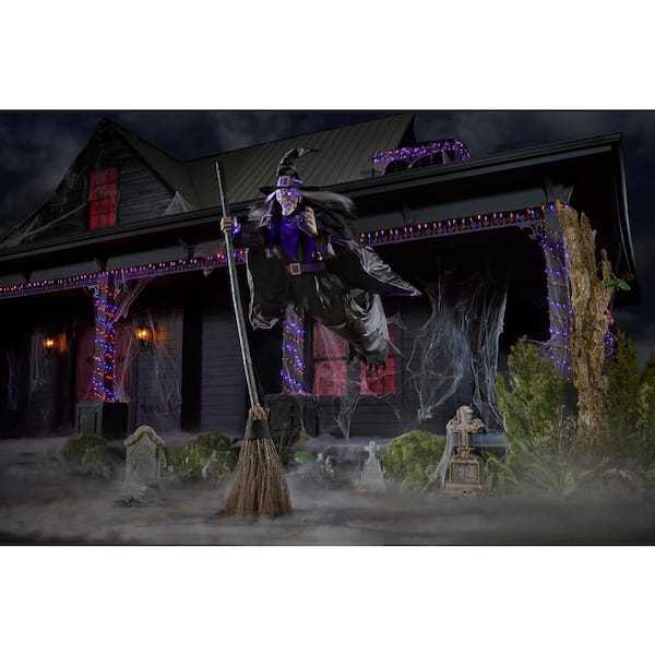 12 ft. Giant Sized Animated LED Hovering Witch