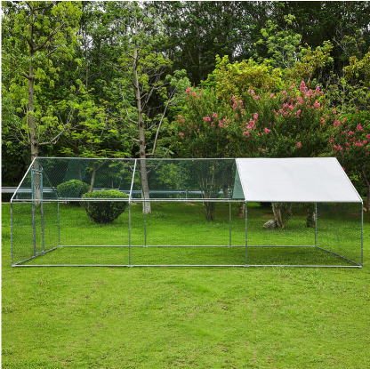 [Home&Garden]Extra Large Metal Chicken Coop Walkin Poultry Cage Rabbits Habitat Cage