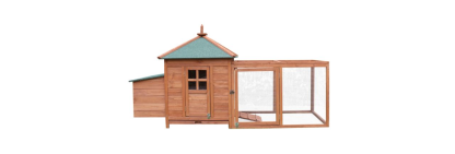 🔥Outdoor Wooden Chicken Coop with Ramp, Nesting Box, Wire Mesh Run, Waterproof