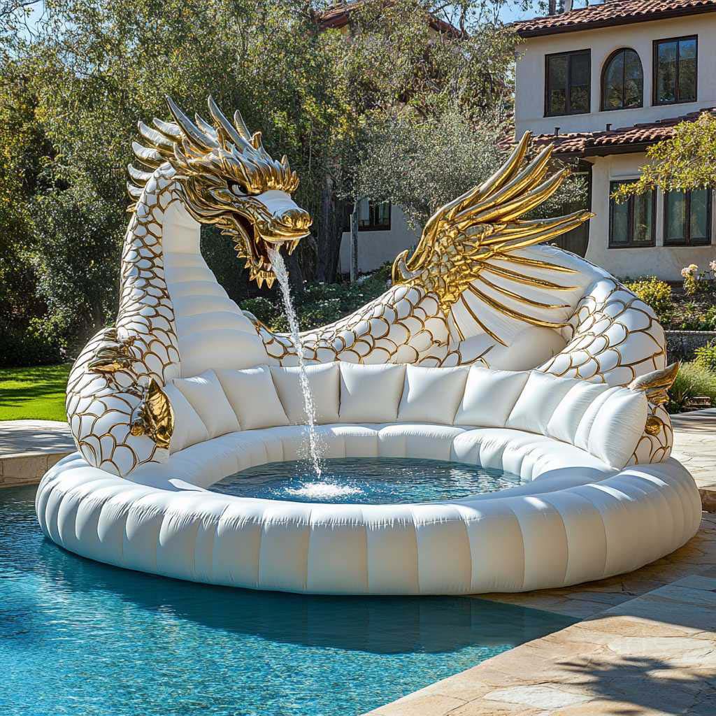 Inflatable Dragon Sofa Pool