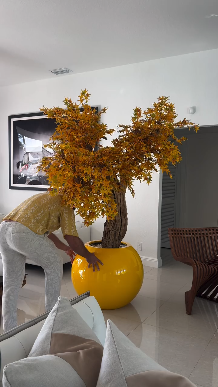 7ft Indoor Yellow Artificial Trees ( With Pots)