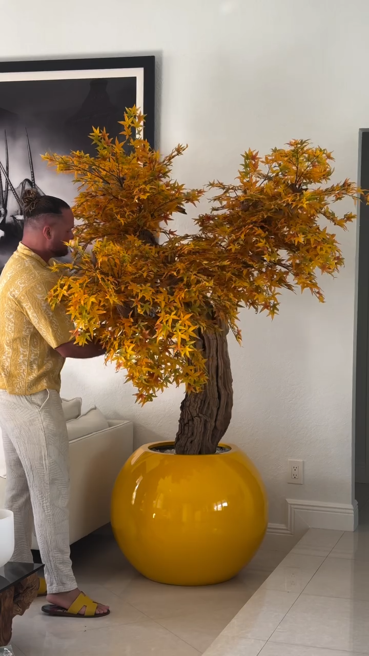 7ft Indoor Yellow Artificial Trees ( With Pots)