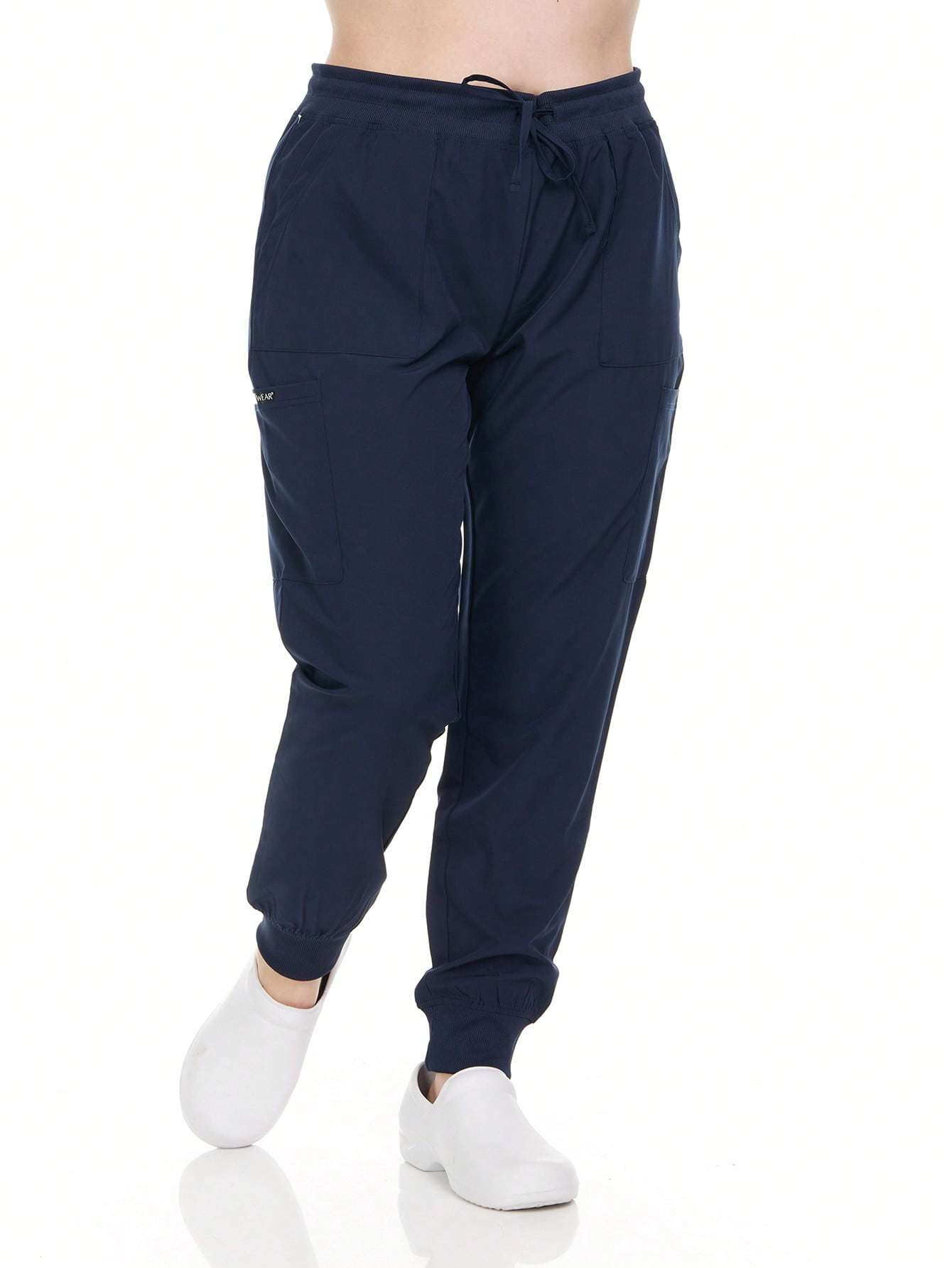 HEAL+WEAR Women's Jogger Scrub Pants – Stretch Waistband Uniform Bottoms with Multi-Pocket Design for Nursing, 4-Way Stretch,Spa, and Clinical Workwear DDP012