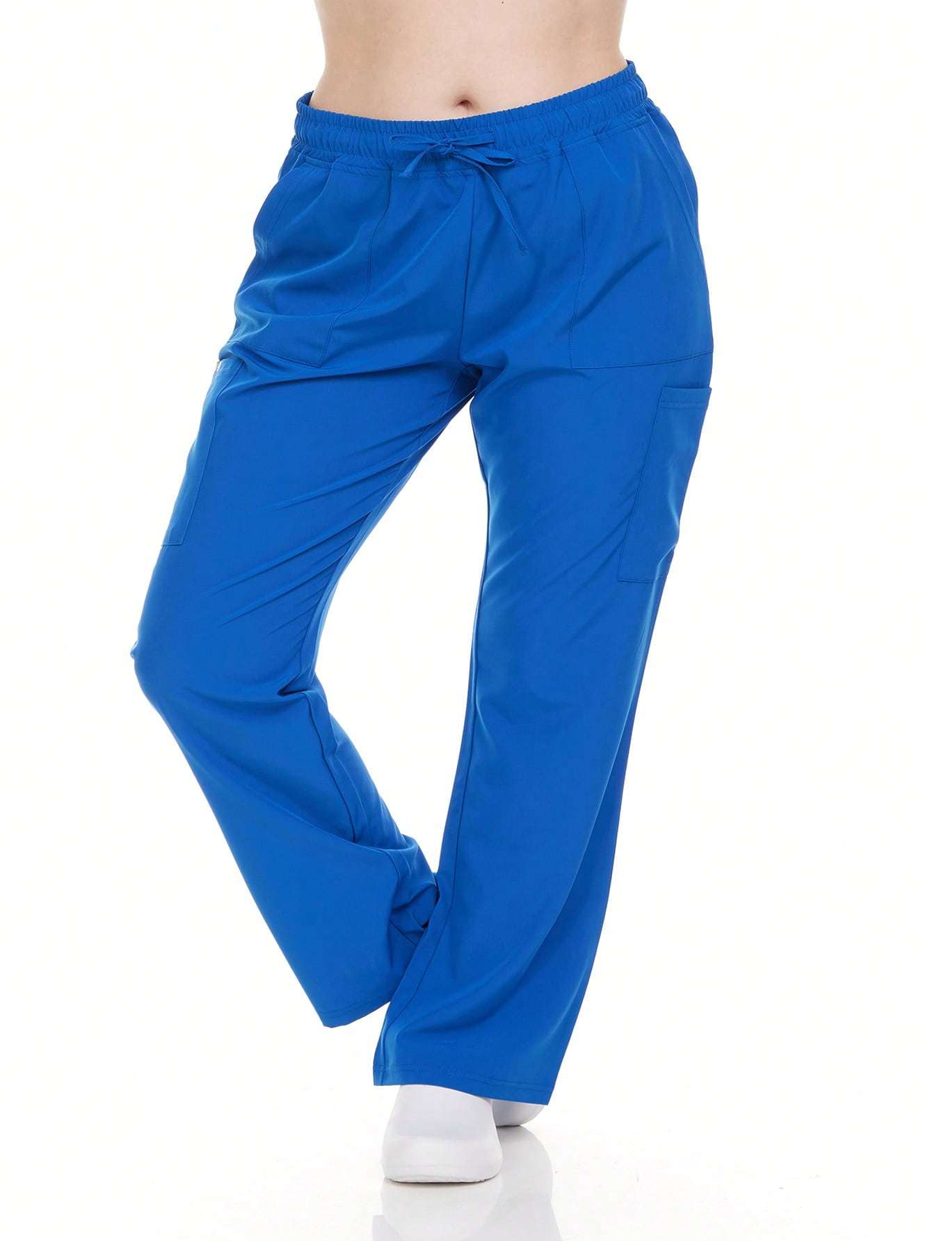 HEAL+WEAR Women's Straight-Leg Scrub Pants – 4 Pockets, Elastic Drawstring Waist, 4-Way Stretch, Wrinkle-Resistant Medical Uniform Bottoms DDP003