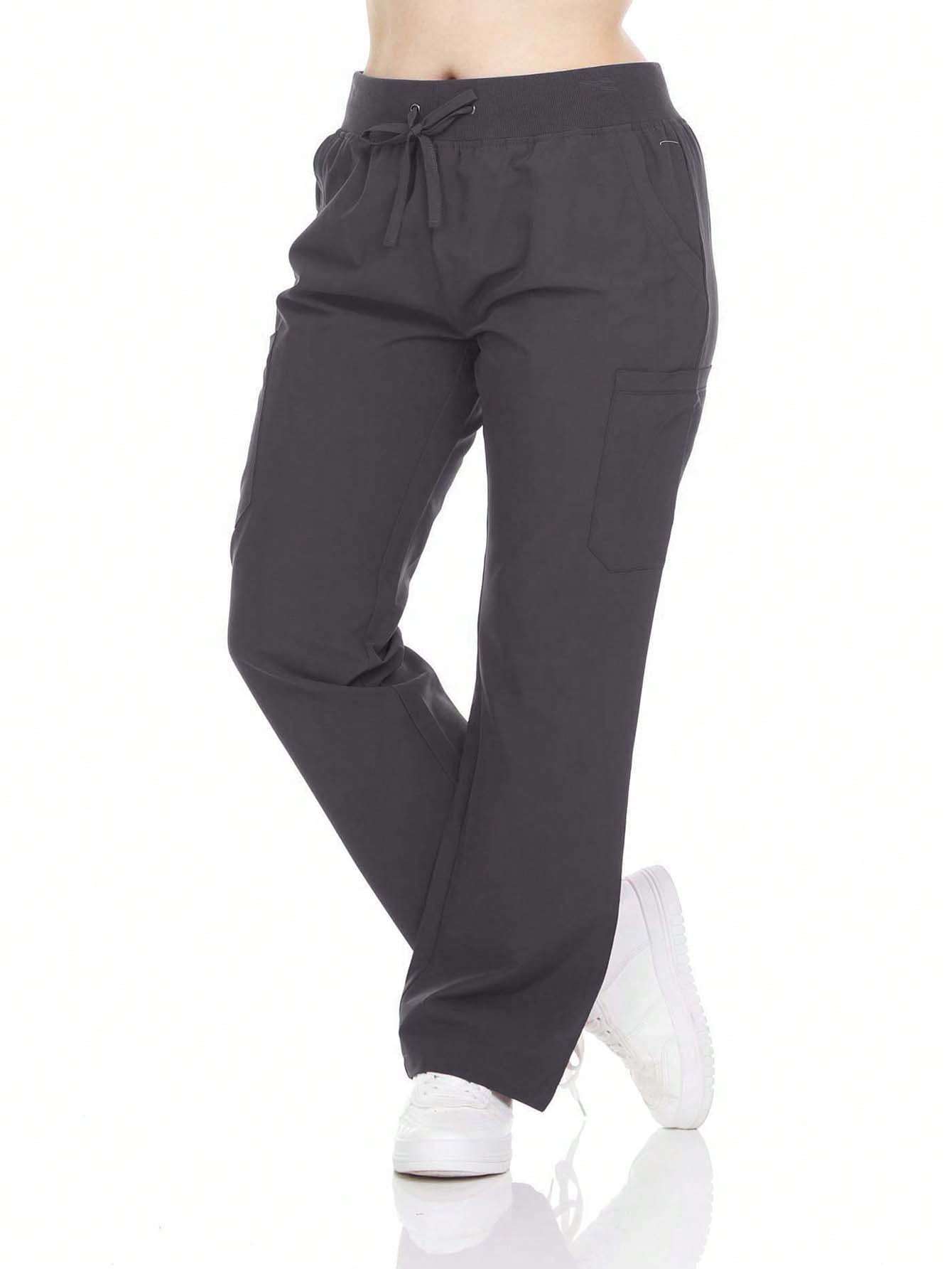 HEAL+WEAR Women's Straight-Leg Scrub Pants with Drawstring Waistband – Comfortable,4-Way Stretch, Multi-Pocket Medical Workwear for Nurse, Spa, Beauty Salon & Clinical Uniforms DDP004