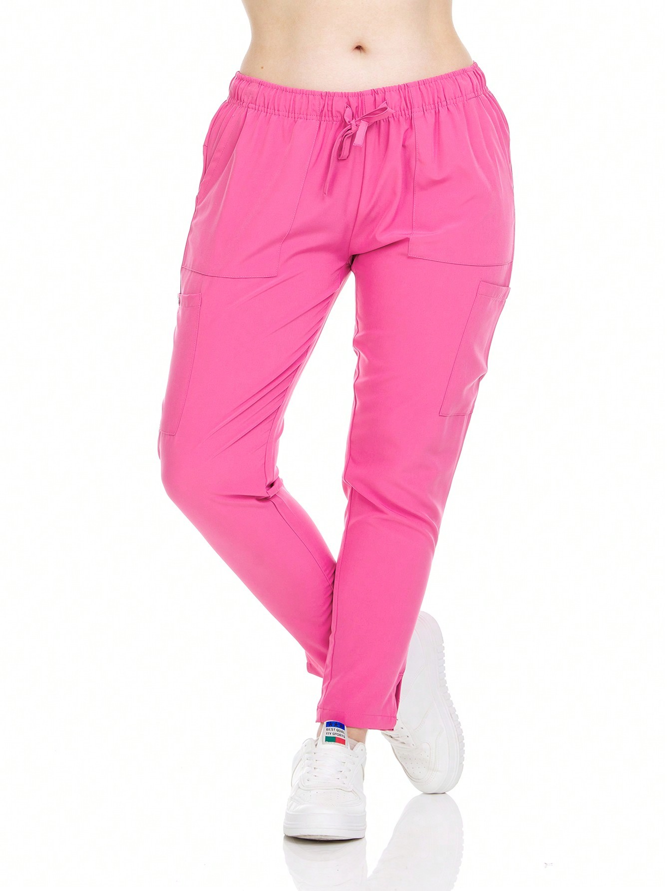 HEAL+WEAR Women's Tapered Scrub Pants – 4-Way Stretch - Stretch Slim Fit Medical Uniform Bottoms with Pockets, Soft Lightweight Workwear for Nurses & Healthcare