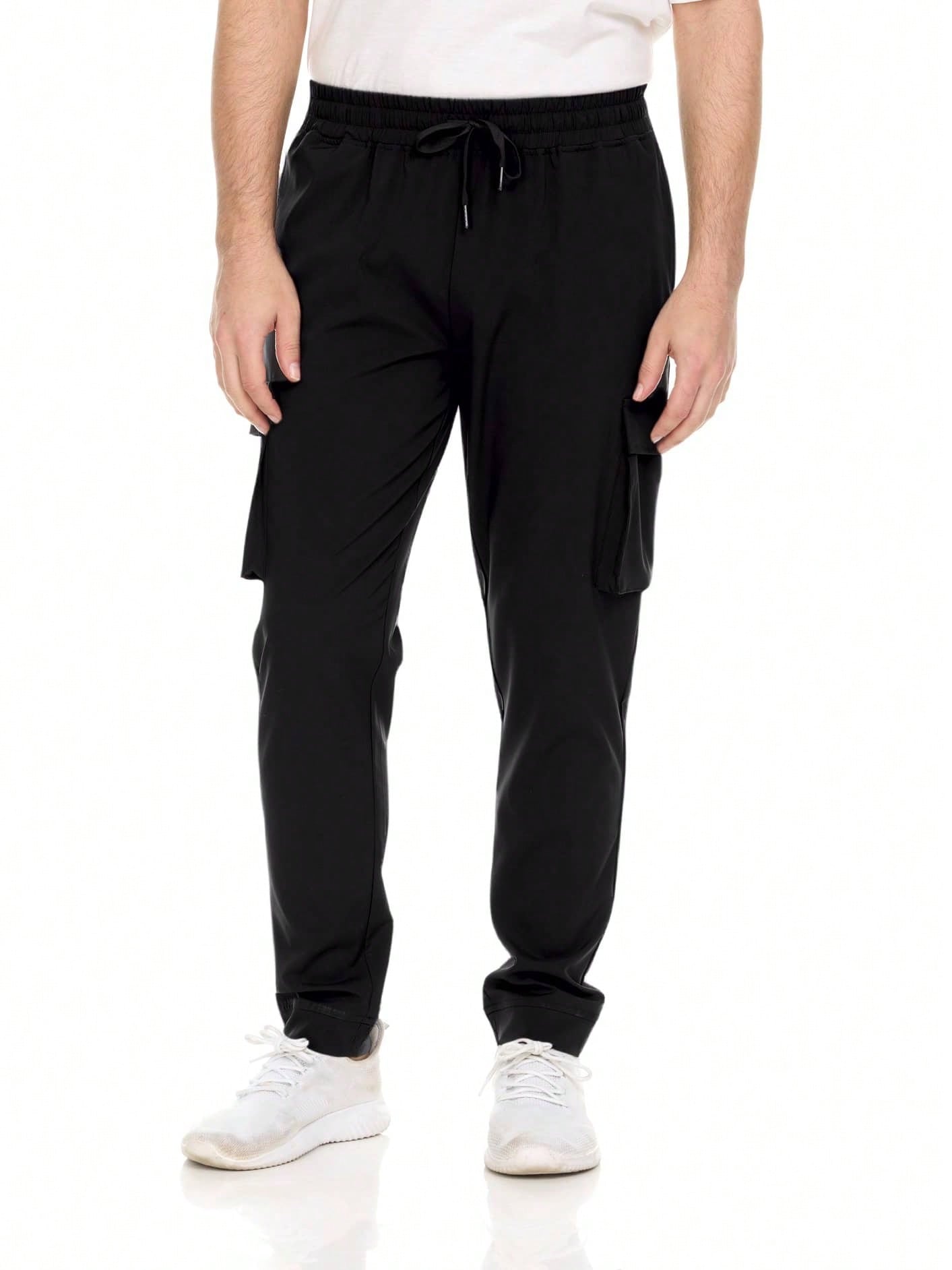 Men's Drawstring Waist Pocket Casual Long Pants, Medical & Healthcare 