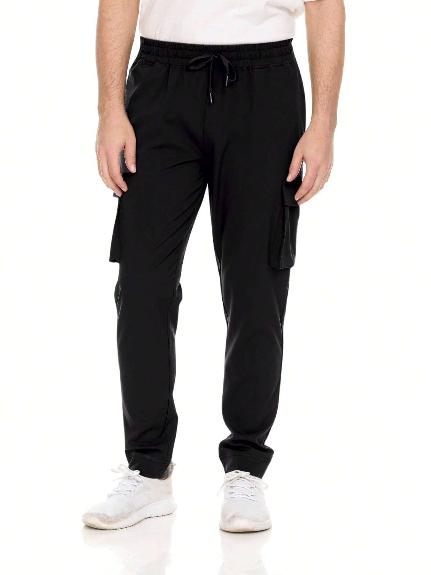 Men's Drawstring Waist Pocket Casual Long Pants, Medical & Healthcare 