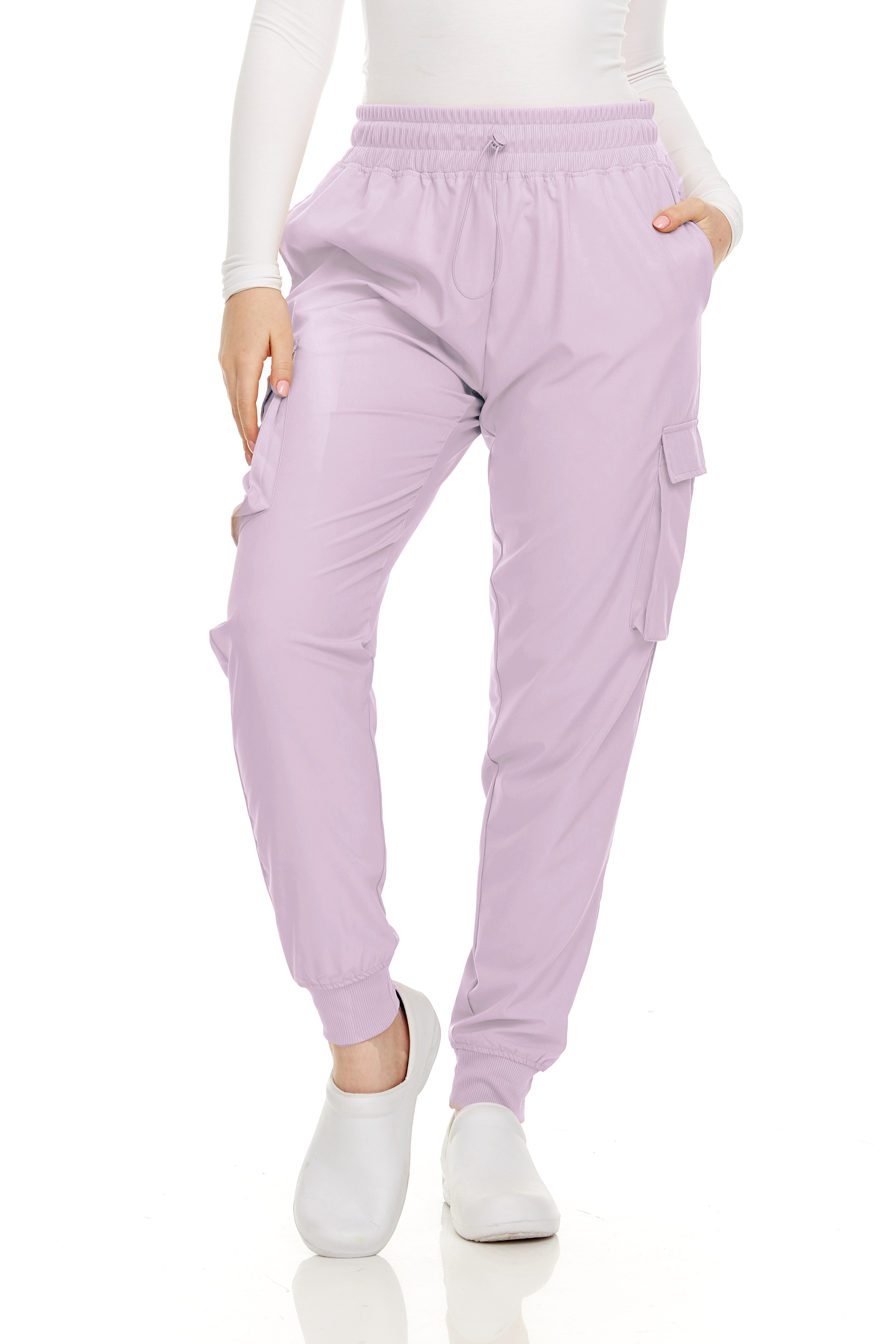 HEAL+WEAR Women's Cargo Scrub Jogger Pants – 4-Way Stretch, Elastic Waist, Multiple Utility Pockets, Wrinkle-Resistant, Workwear for Nurses & Healthcare Professionals DDP009