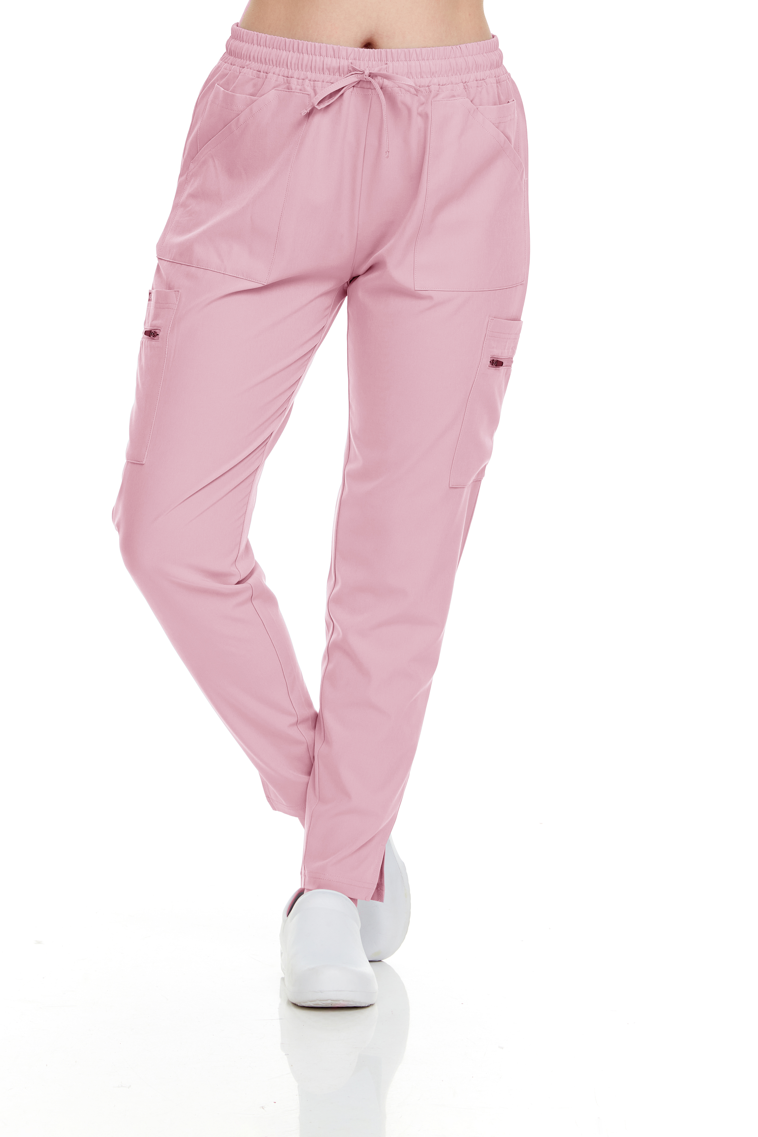 HEAL+WEAR Women's Slim Fit Scrub Pants – Vibrant Colors, Drawstring Waist, Zipper Pockets, 4-Way Stretch, Wrinkle-Resistant Medical Workwear for Nurses & Healthcare Staff DDP016