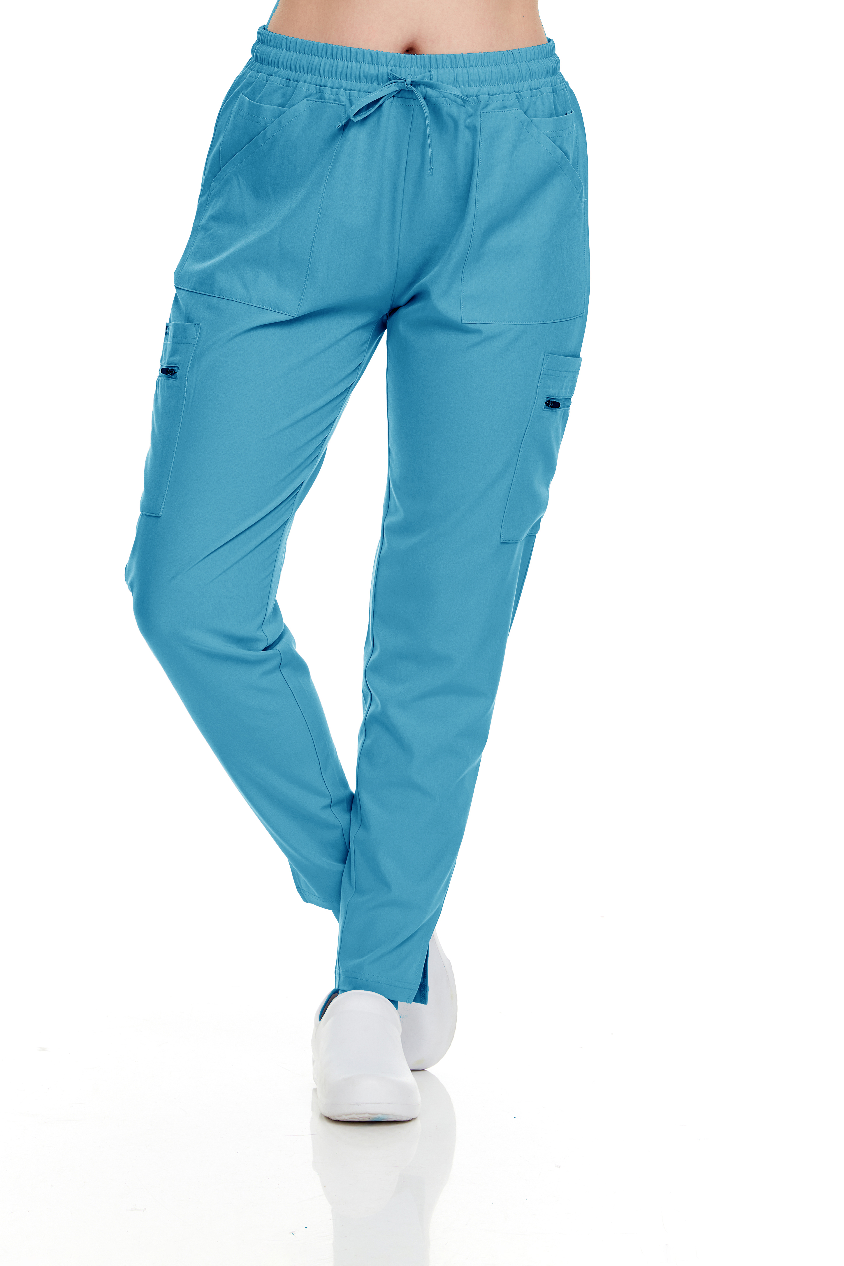 HEAL+WEAR Women's Slim Fit Scrub Pants – Vibrant Colors, Drawstring Waist, Zipper Pockets, 4-Way Stretch, Wrinkle-Resistant Medical Workwear for Nurses & Healthcare Staff DDP016