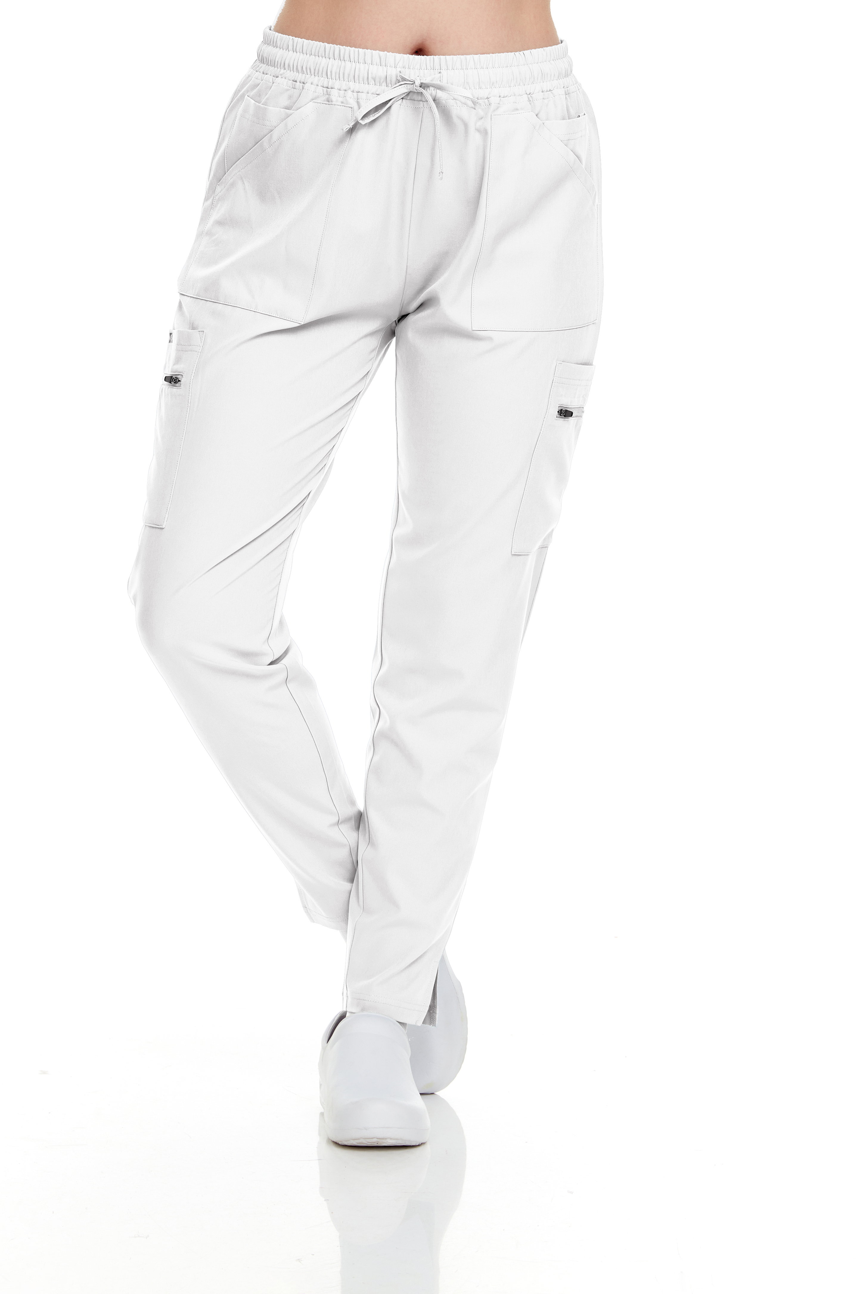 HEAL+WEAR Women's Slim Fit Scrub Pants – Vibrant Colors, Drawstring Waist, Zipper Pockets, 4-Way Stretch, Wrinkle-Resistant Medical Workwear for Nurses & Healthcare Staff DDP016