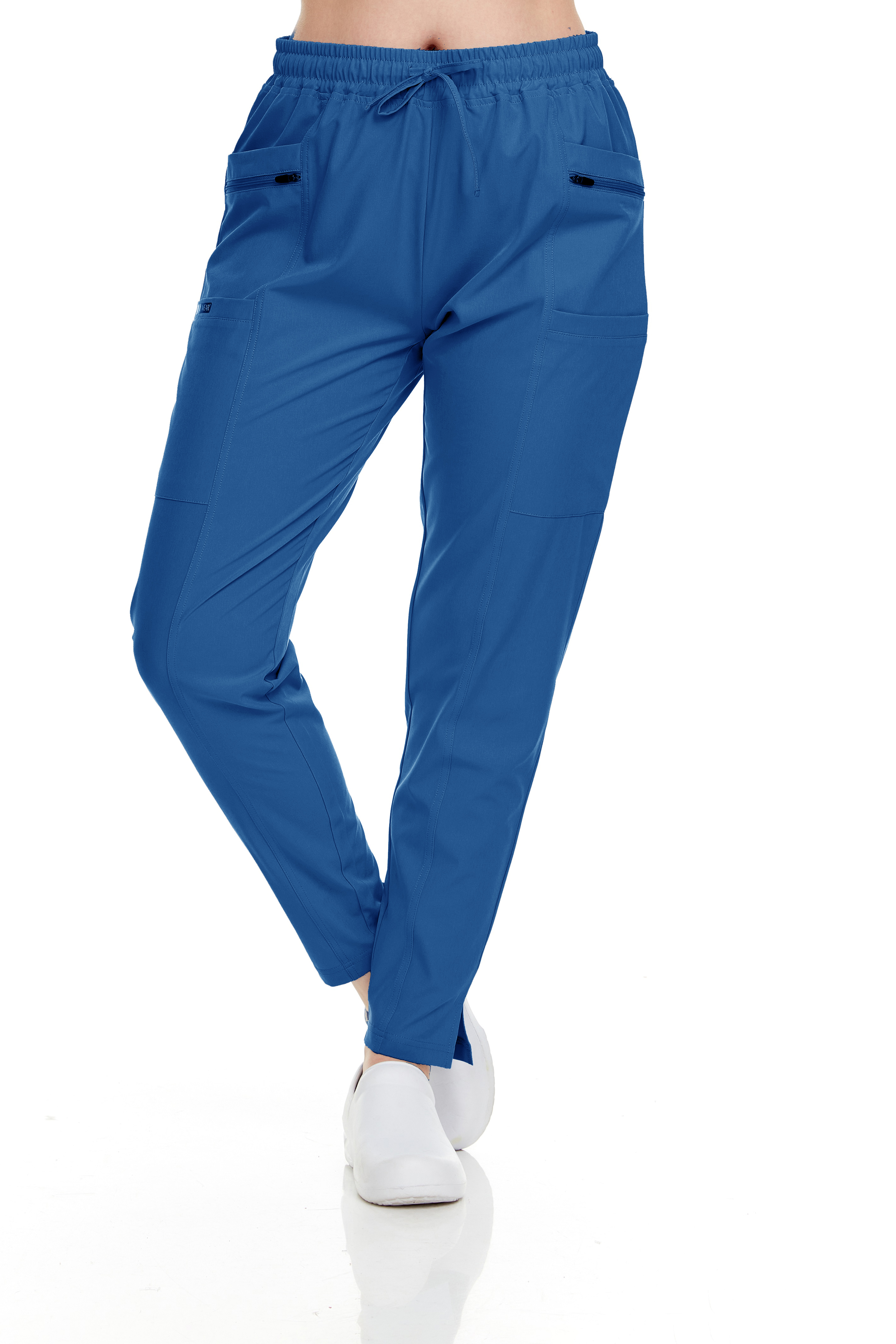 HEAL+WEAR Women's Medical Scrub Pants – Slim Fit Straight-Leg Design with Multiple Functional Zipper Pockets, Drawstring Waist, 4-Way Stretch, Wrinkle-Resistant – Ideal for Work & Healthcare Uniforms DDP017
