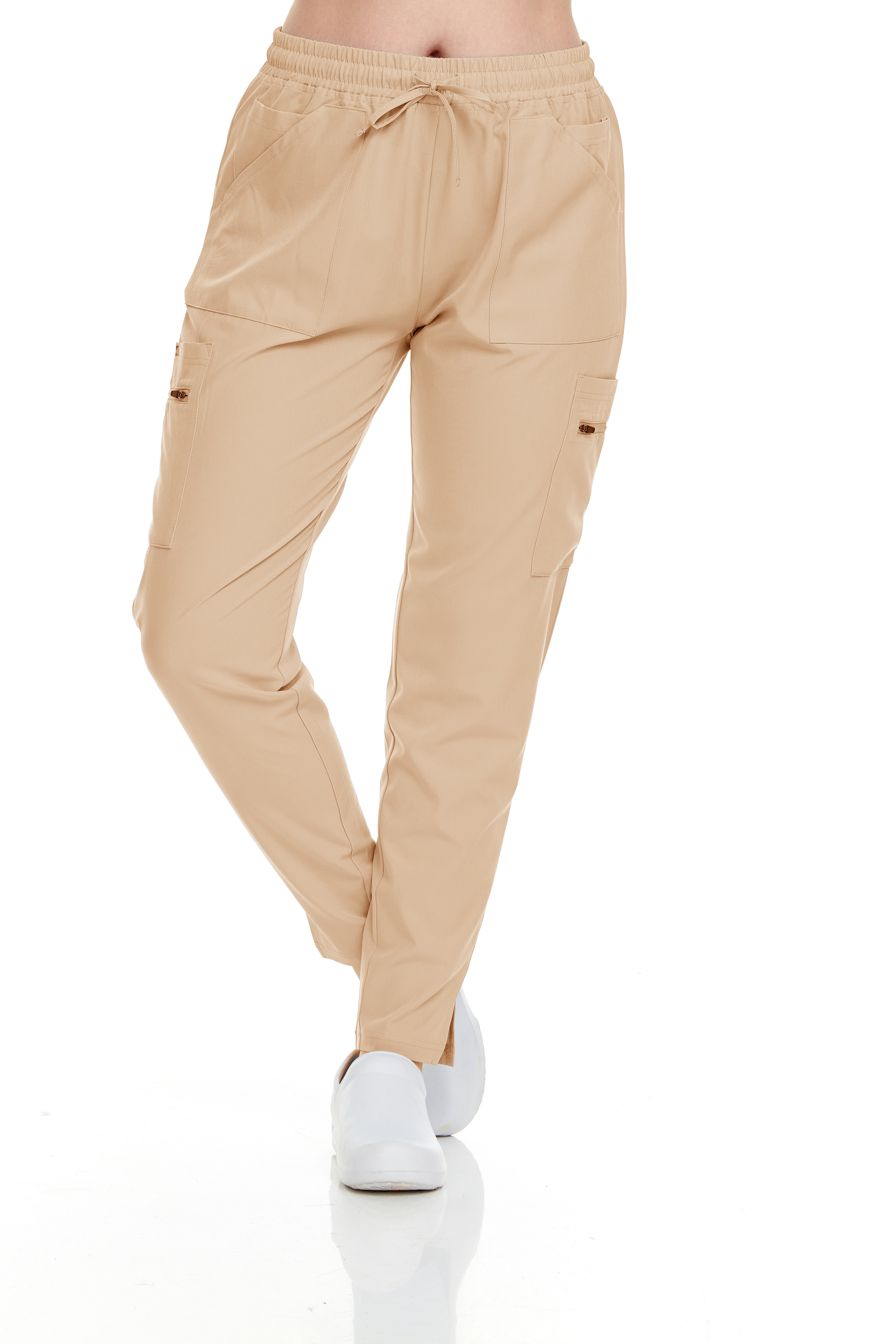 HEAL+WEAR Women's Slim Fit Scrub Pants – Vibrant Colors, Drawstring Waist, Zipper Pockets, 4-Way Stretch, Wrinkle-Resistant Medical Workwear for Nurses & Healthcare Staff DDP016