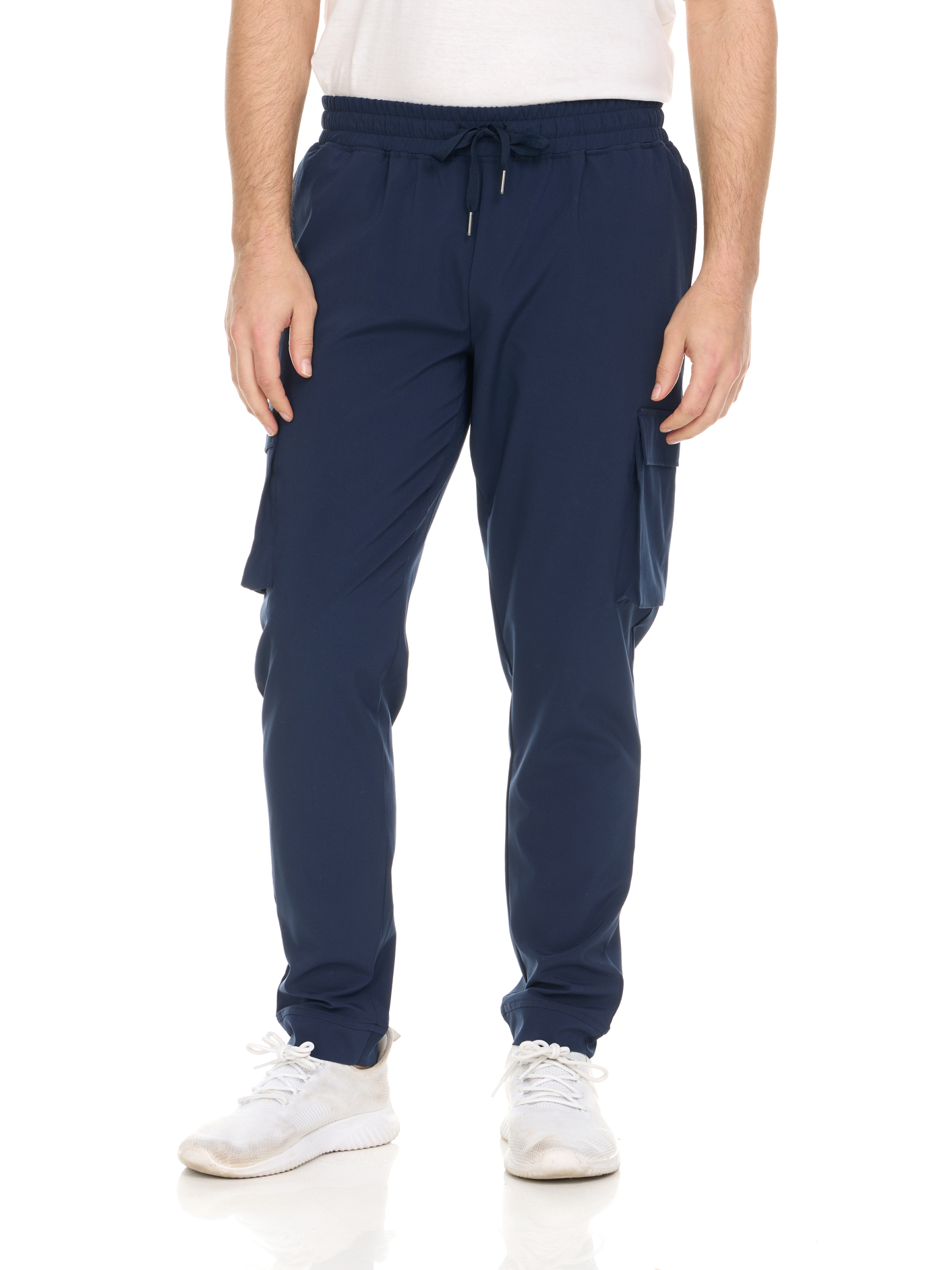 Men's Drawstring Waist Pocket Casual Long Pants, Medical & Healthcare Uniform, Fitted, Ankle Length