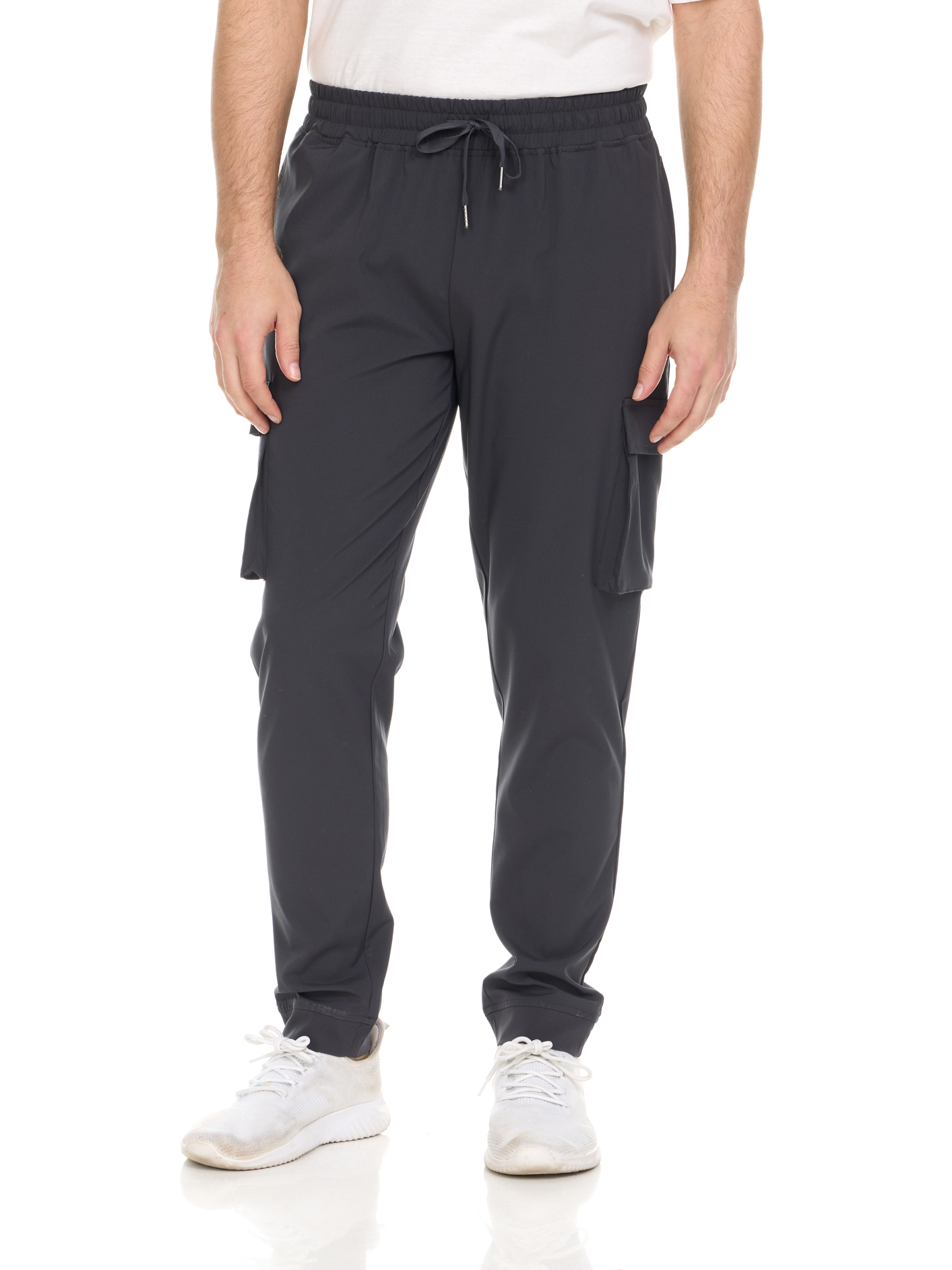 Men's Drawstring Waist Pocket Casual Long Pants, Medical & Healthcare Uniform, Fitted, Ankle Length