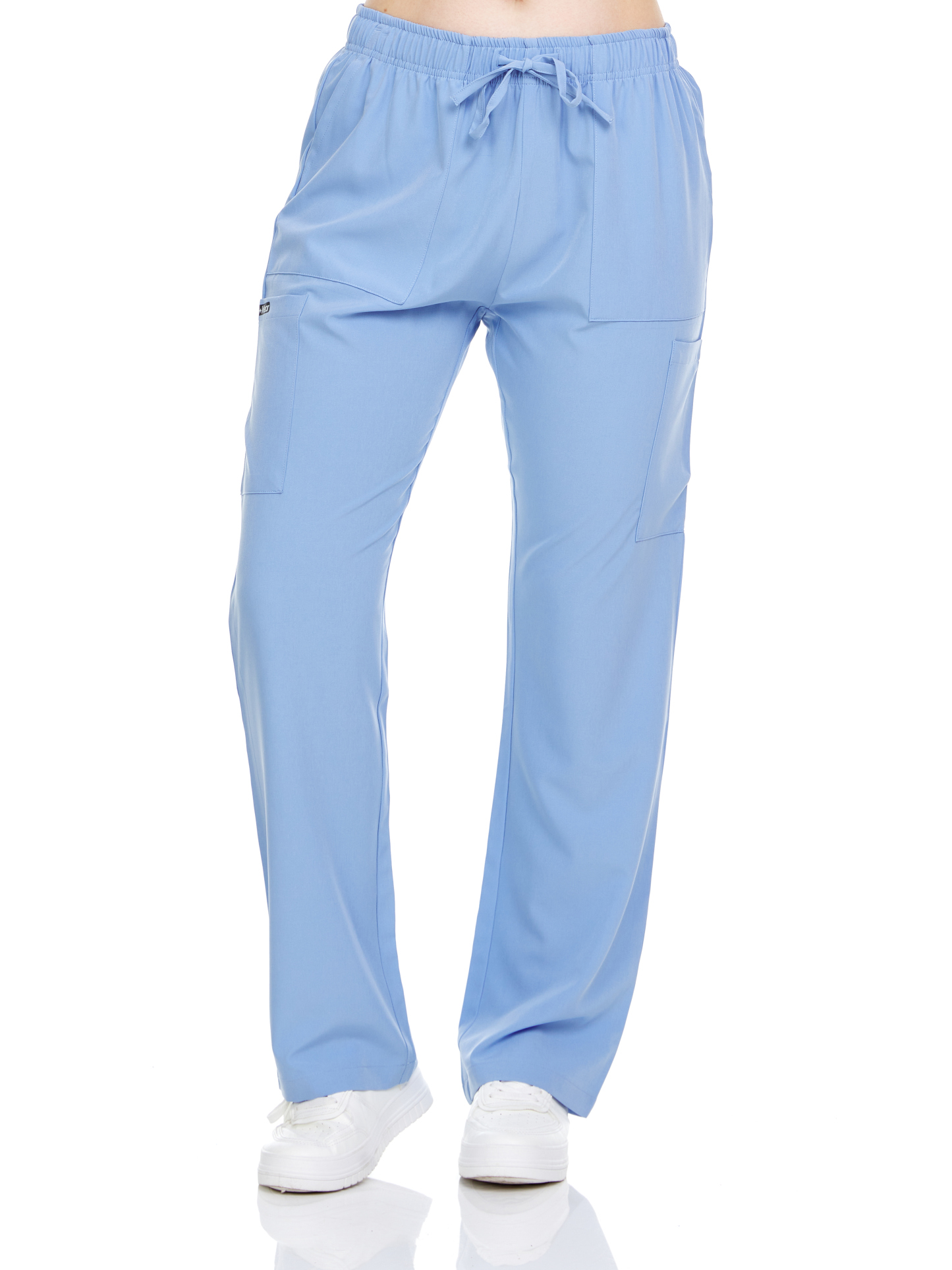 HEAL+WEAR Women's Straight-Leg Scrub Pants – 4 Pockets, Elastic Drawstring Waist, 4-Way Stretch, Wrinkle-Resistant Medical Uniform Bottoms DDP003