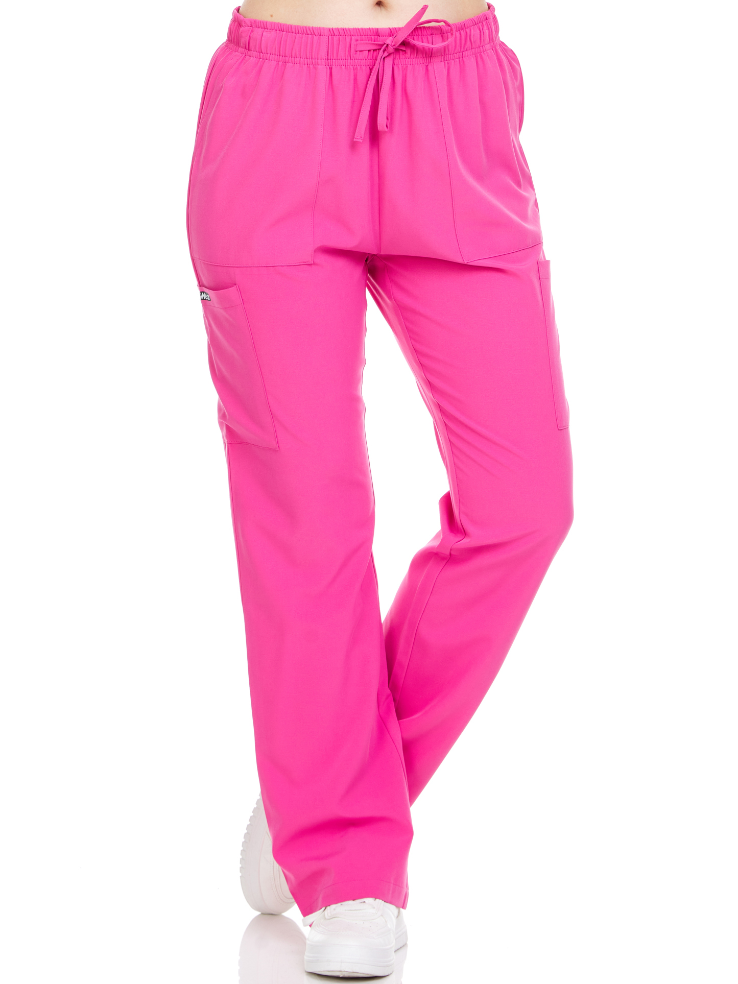 HEAL+WEAR Women's Straight-Leg Scrub Pants – 4 Pockets, Elastic Drawstring Waist, 4-Way Stretch, Wrinkle-Resistant Medical Uniform Bottoms DDP003