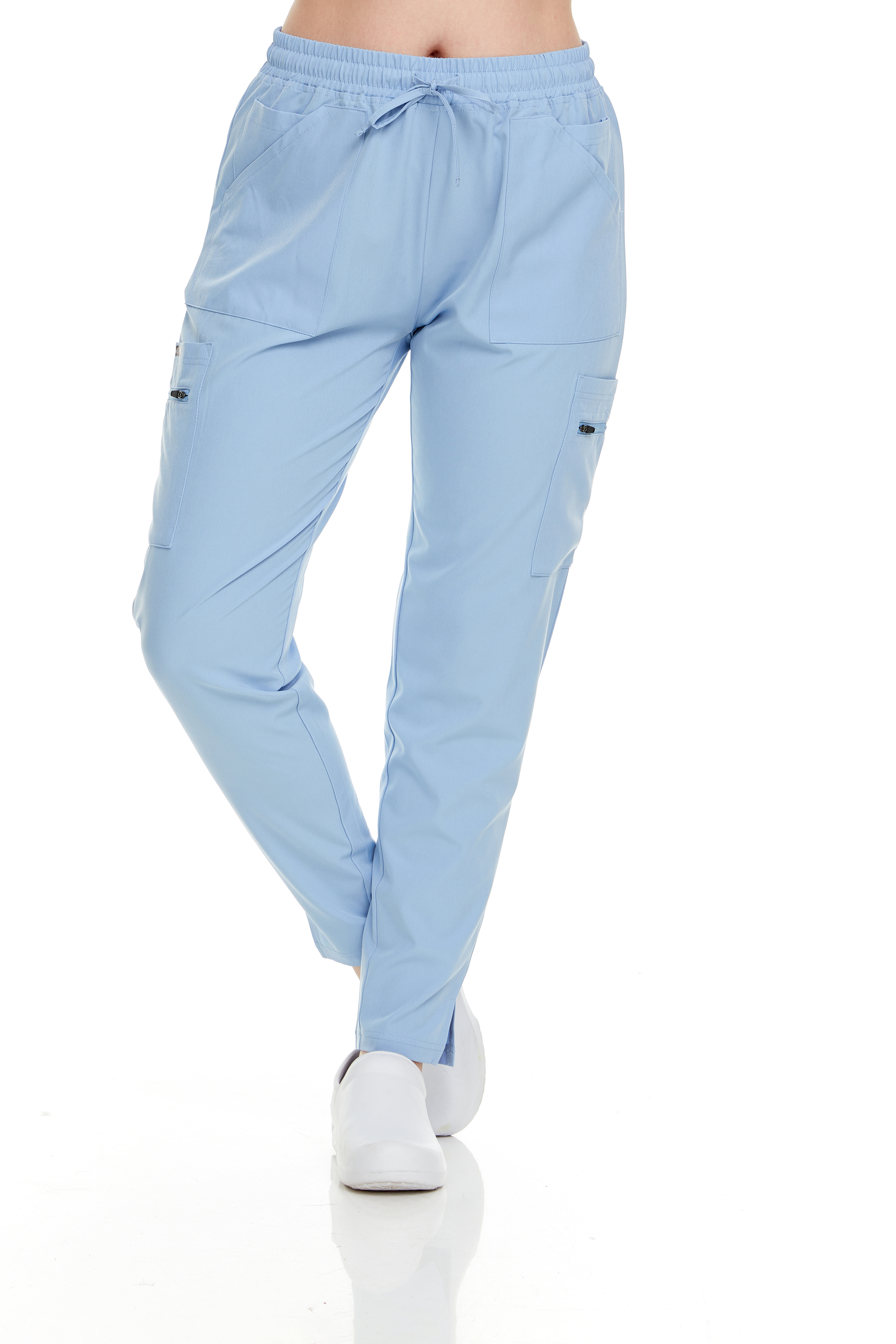 HEAL+WEAR Women's Slim Fit Scrub Pants – Vibrant Colors, Drawstring Waist, Zipper Pockets, 4-Way Stretch, Wrinkle-Resistant Medical Workwear for Nurses & Healthcare Staff DDP016