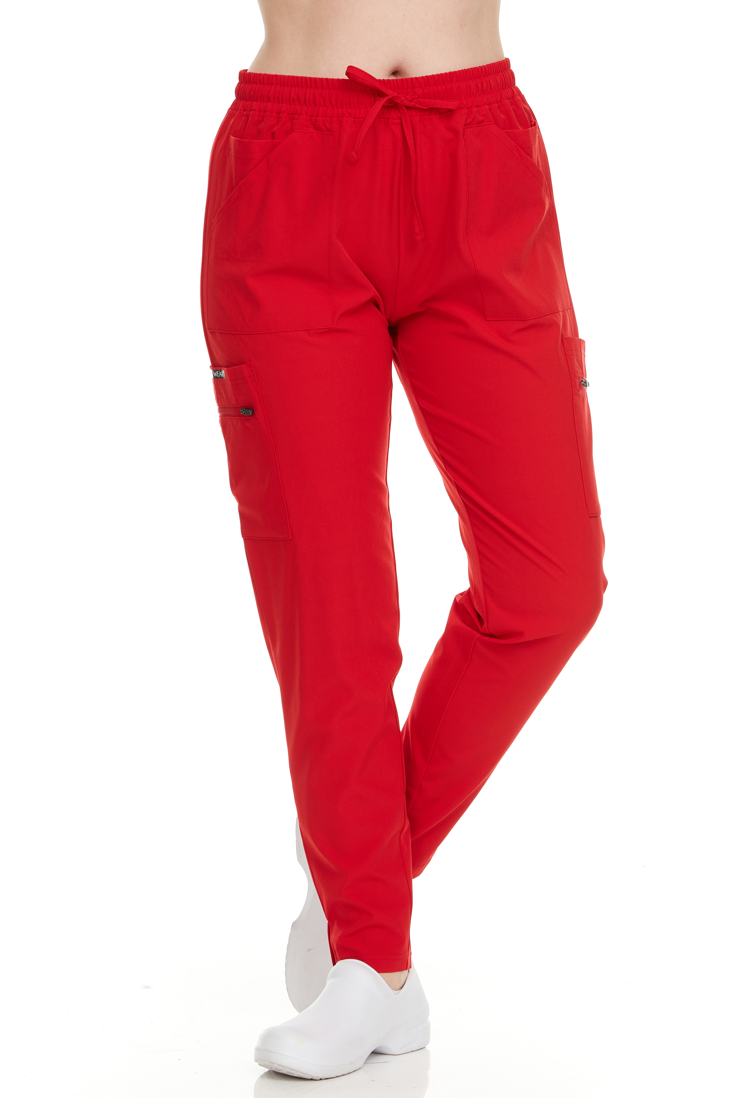 HEAL+WEAR Women's Slim Fit Scrub Pants – Vibrant Colors, Drawstring Waist, Zipper Pockets, 4-Way Stretch, Wrinkle-Resistant Medical Workwear for Nurses & Healthcare Staff DDP016