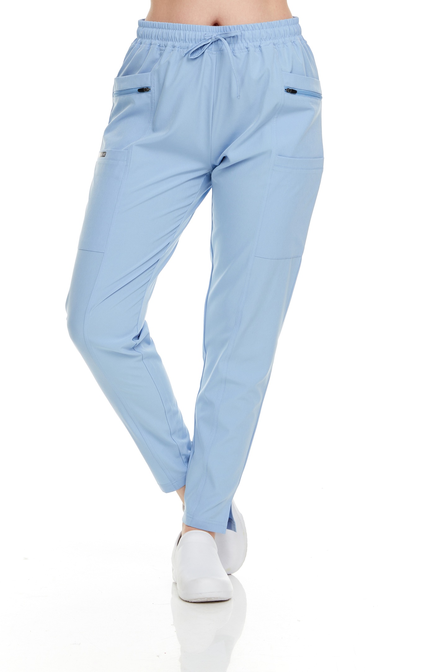 HEAL+WEAR Women's Medical Scrub Pants – Slim Fit Straight-Leg Design with Multiple Functional Zipper Pockets, Drawstring Waist, 4-Way Stretch, Wrinkle-Resistant – Ideal for Work & Healthcare Uniforms DDP017