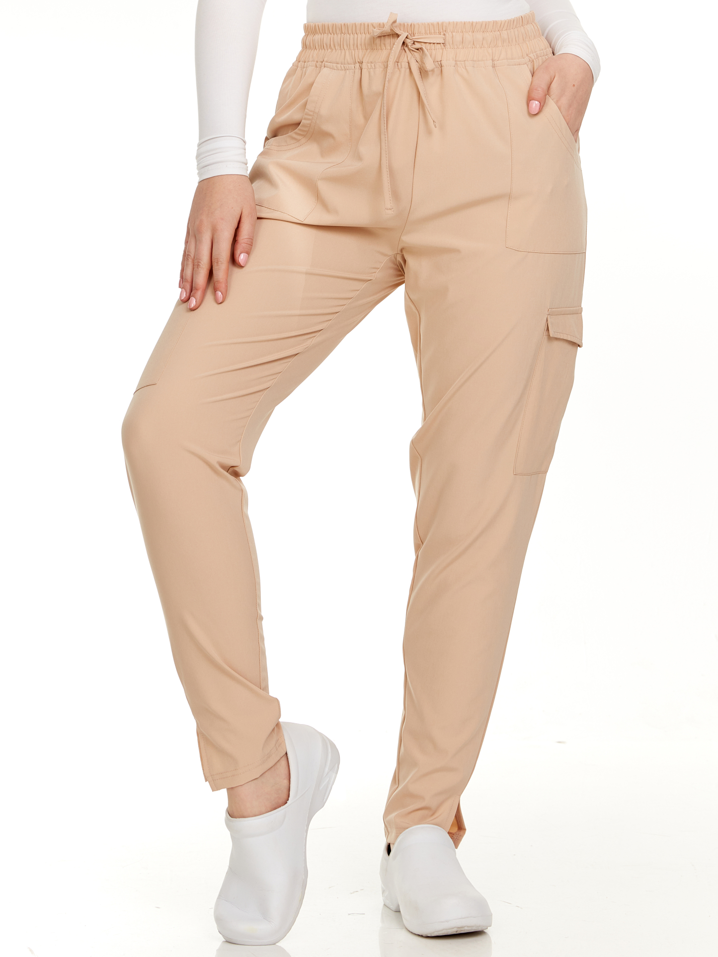 HEAL+WEAR Women's Stretch Scrub Pants – Tapered Fit Medical Joggers with Pockets, Wrinkle-Free & Quick-Dry – Multiple Colors Available-4-Way Stretch